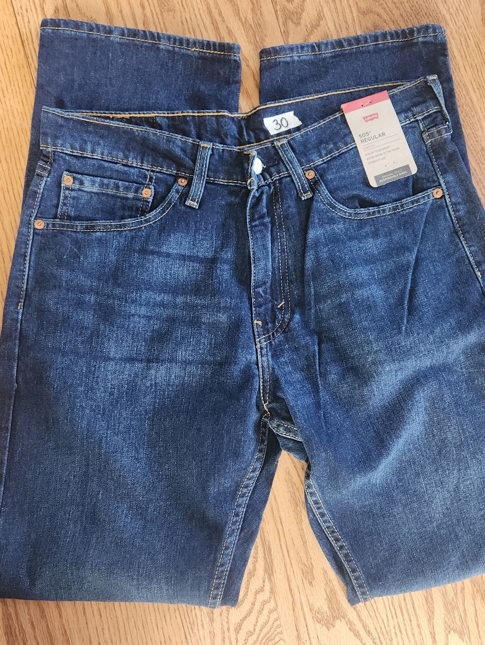 30 Levi's 505 origional style Denim Jeans - stretch, straight leg Sz 32x32 NWT